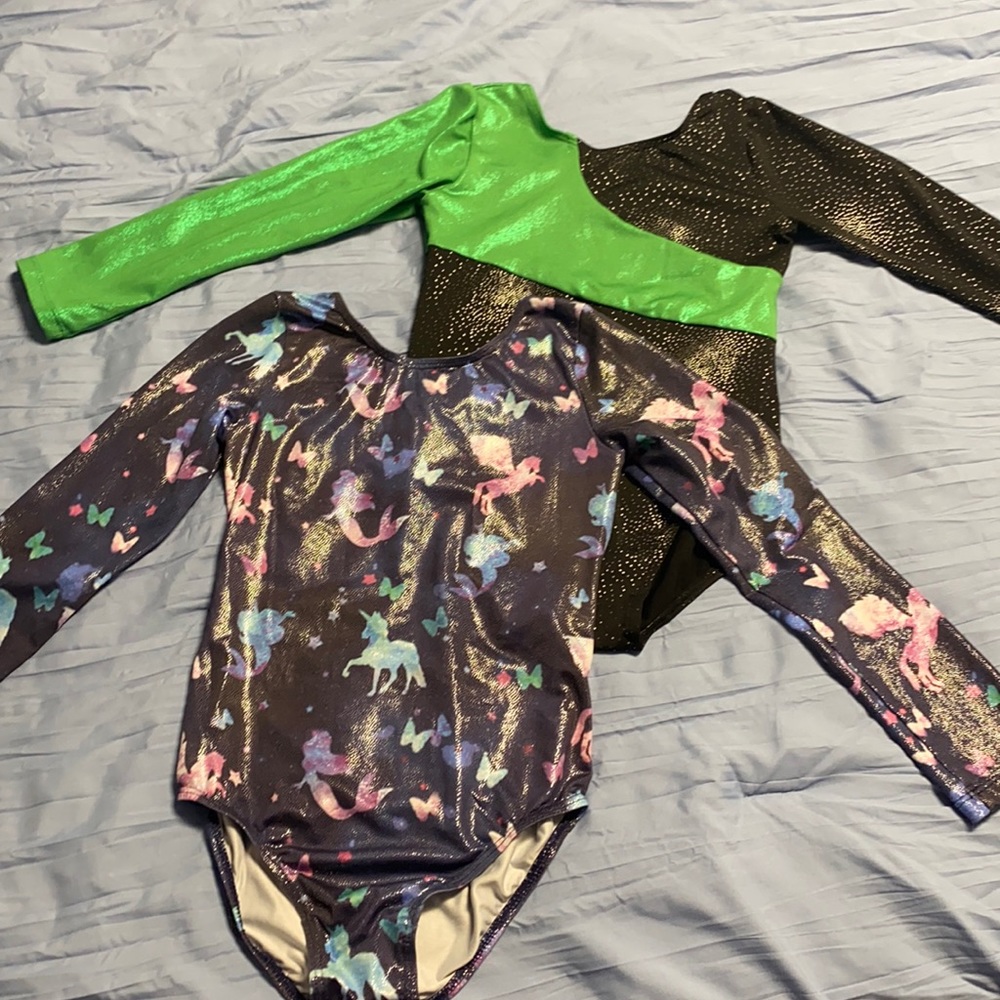 Long sleeve gymnastics leotards (set of two)